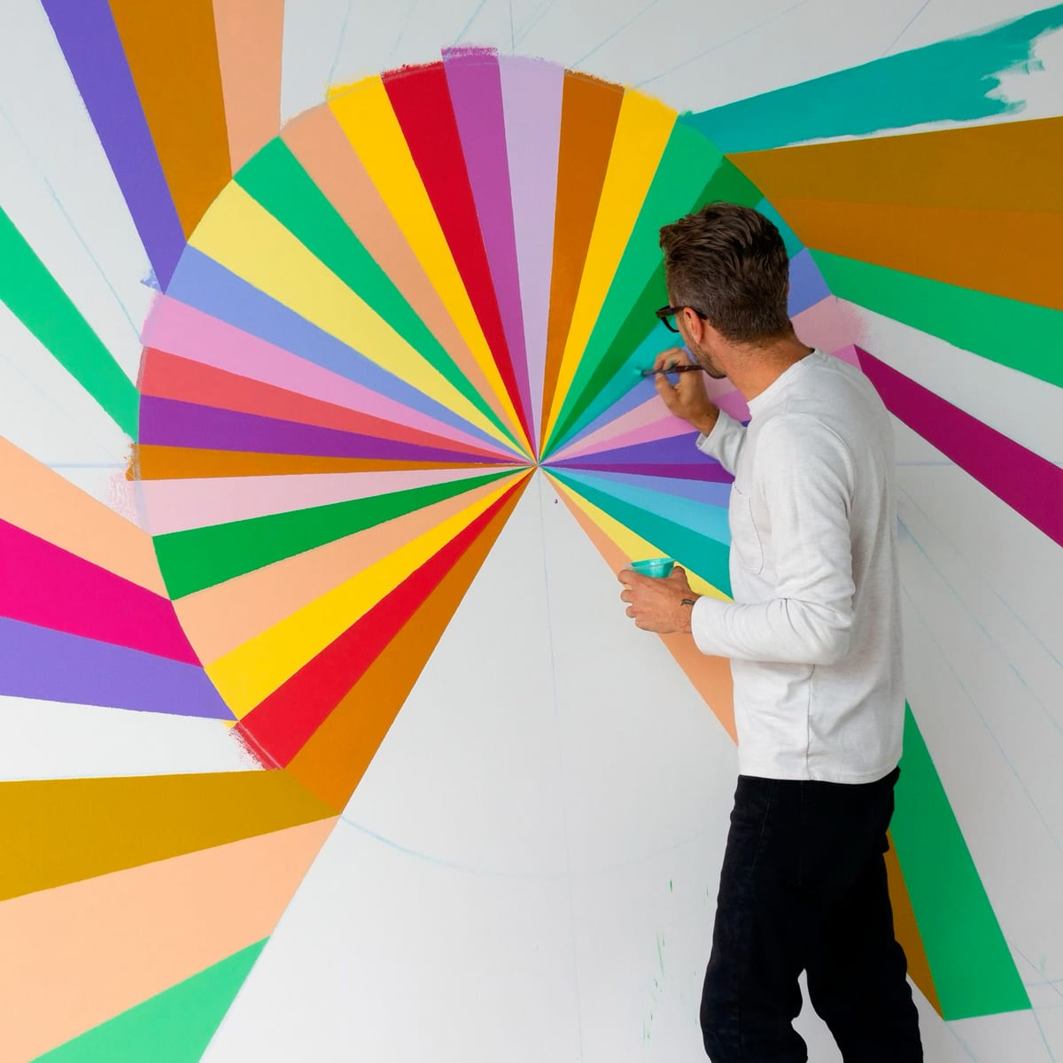 Mark Warren Jacques at work on a painting in his studio
